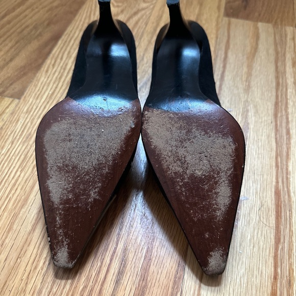 Vintage 90s Stuart Weitzman Pointed Toe Kitten Heels - Picture 4 of 4